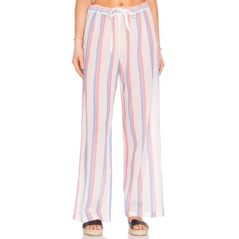 Solid & Striped Breezy Cotton Stripe Drawstring Pants Swimsuit Coverup NWT Small